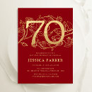 Search for red 70th birthday invitations Gold
