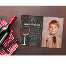 Search for wine glass birthday invitations Chalkboard