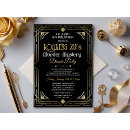 Search for roaring 20s wedding invitations Black and gold