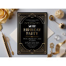 Search for art deco birthday invitations Black and gold