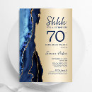 Search for blue and gold 70th birthday invitations Agate