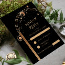 Search for black and gold rsvp cards Sun moon stars