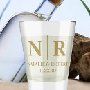 Search for monogram shot glasses Bride and groom initials