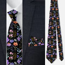 Search for watercolor floral ties Black