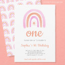 Search for peach 1st birthday invitations Rainbow