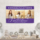 Search for purple and white banners High school or college