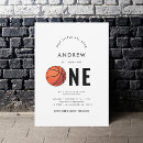 Search for basketball 1st birthday invitations Modern