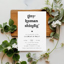Search for tiny human shindig baby shower invitations Black and white