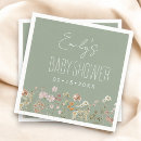 Search for sage green napkins Wildflower baby shower