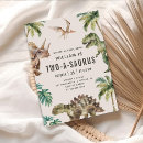 Search for dinosaur 2nd birthday invitations Jungle