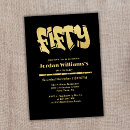 Search for for him birthday invitations Black and gold