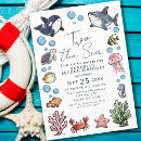 Search for under the sea 2nd birthday invitations Beach
