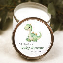 Search for dinosaur baby shower stickers Round
