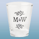 Search for bride and groom shot glasses Typography