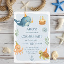 Search for whale birthday invitations Sea creatures birthday
