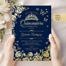 Search for quinceanera invitations Real gold foil