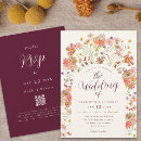 Search for cream burgundy wedding invitations Whimsical wildflowers