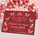 Search for red gold save the dates Mis quince anos