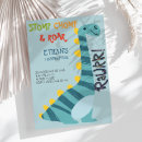 Search for stomp chomp and roar birthday invitations Four