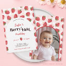 Search for berry sweet one birthday invitations Girl