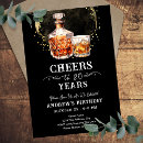 Search for cheers to 80 years invitations Black and gold