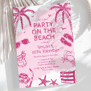 Search for adult beach party invitations Pink