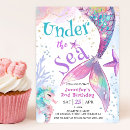 Search for under the sea 2nd birthday invitations Pink