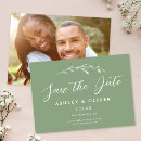 Search for wildflowers save the date postcards Sage green