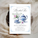 Search for toile bridal shower invitations Delft blue white porcelain