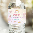 Search for unicorn water bottle labels First birthday