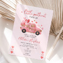 Search for a little sweetheart is on the way baby shower invitations Pink and red