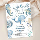 Search for ocean 1st birthday invitations Cute