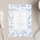 Search for toile wedding invitations Dusty blue