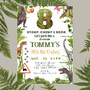 Search for boys 8th birthday invitations Dino