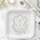 Search for monogram paper plates Chinoiserie