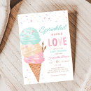 Search for ice cream baby shower invitations Sprinkled with love