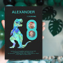 Search for boys 8th birthday invitations Dino