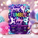 Search for jump birthday invitations Glow gymnastics party