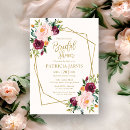 Search for gold and burgundy bridal shower invitations Bride