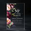 Search for burgundy 50th birthday invitations Typography