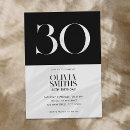 Search for black and white 30th birthday invitations Elegant