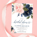 Search for navy bridal shower invitations Blush pink