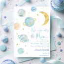 Search for space baby boy shower invitations Moon and stars