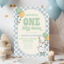 Search for funny 1st birthday invitations One silly goose
