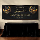 Search for masquerade welcome party signs Black and gold