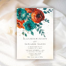 Search for teal and burnt orange wedding invitations Terracotta