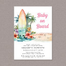 Search for surf baby shower invitations Pink