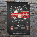 Search for firefighter baby invitations Red
