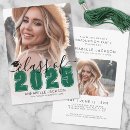 Search for green and white graduation invitations Class of 2025