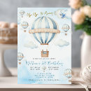 Search for hot air balloon 1st birthday invitations Adventure